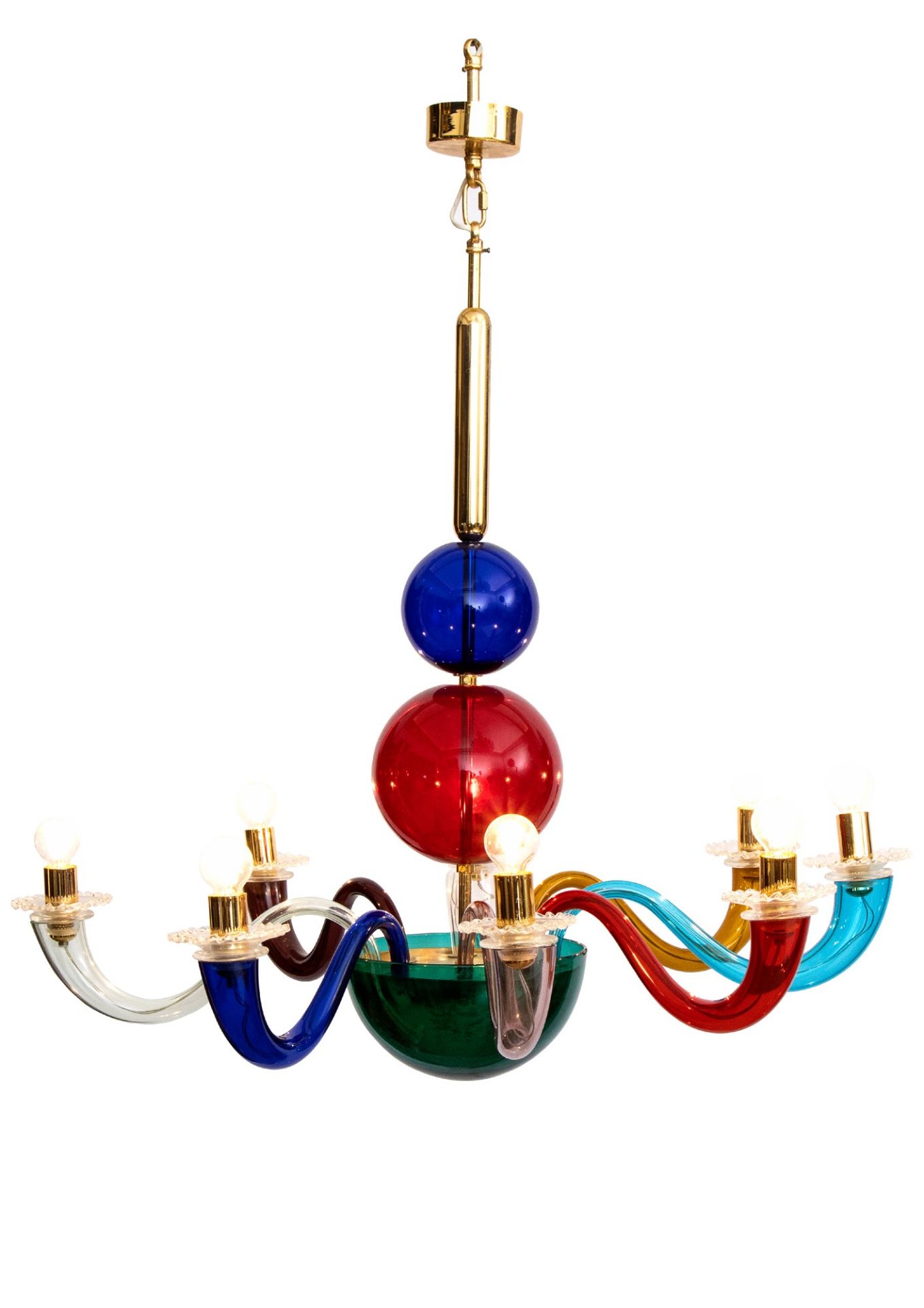 Gio Ponti Milano 1891-Milano 1979 Venini chandelier with 8 arms in hand-blown Murano glass - Image 9 of 11