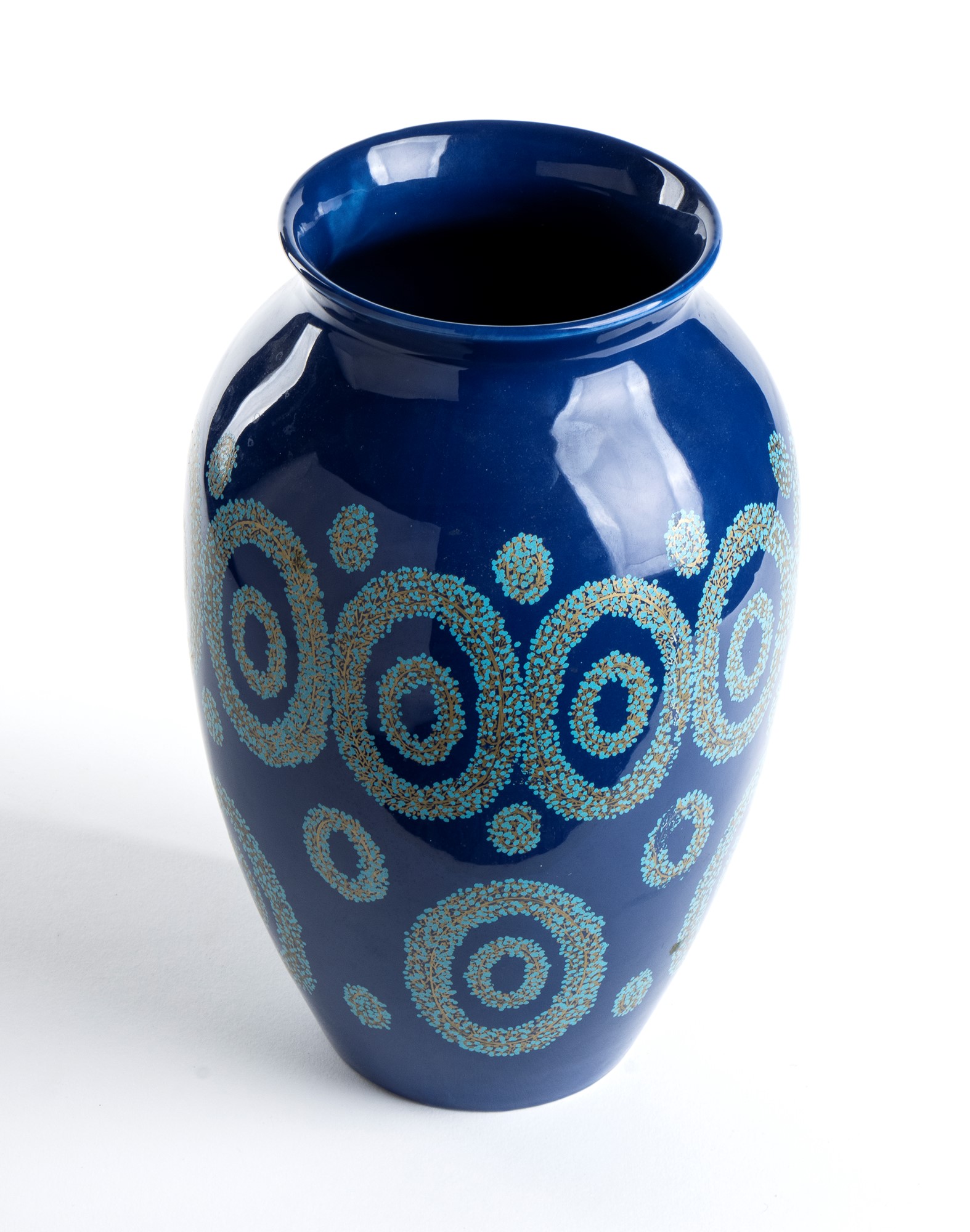 Blue ceramic vase with special celestial decorations and gold highlights - Image 4 of 11