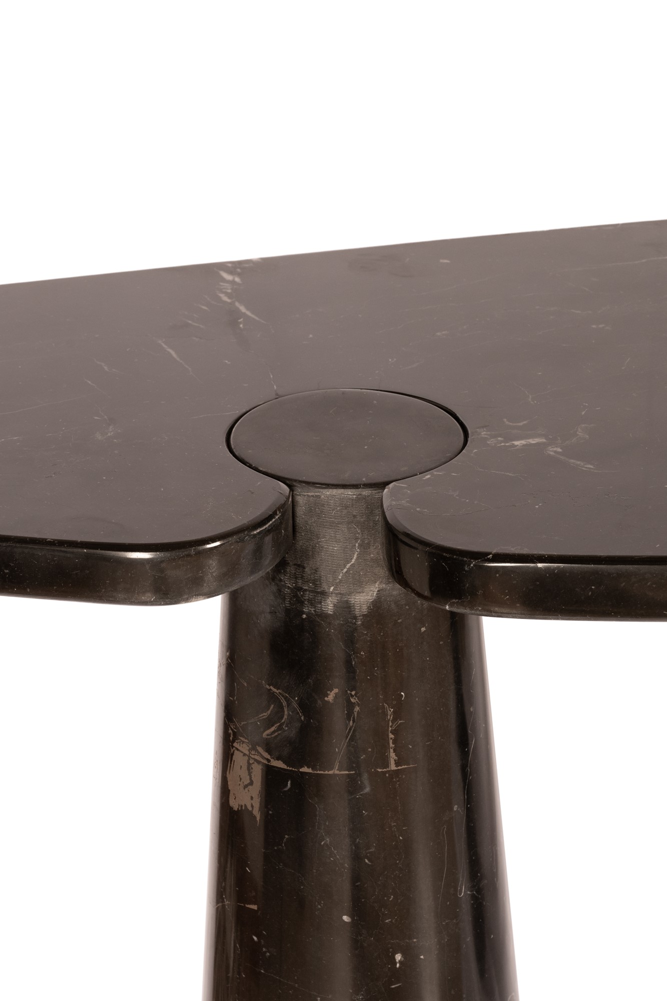 Angelo Mangiarotti Black marble console table by Marquina from the Eros series - Image 10 of 27