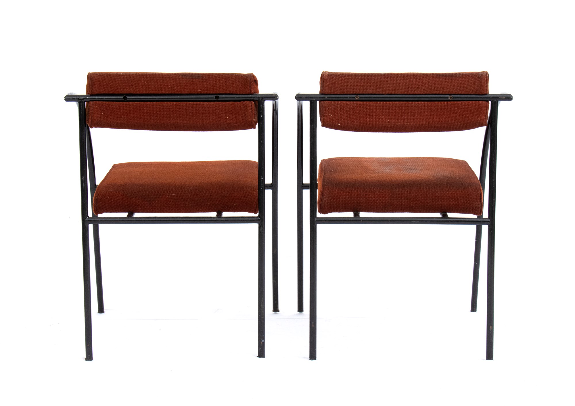 Rodney Kinsman Londra 1943 Set of two Wien chairs with round metal structure and curved armrests - Image 12 of 15