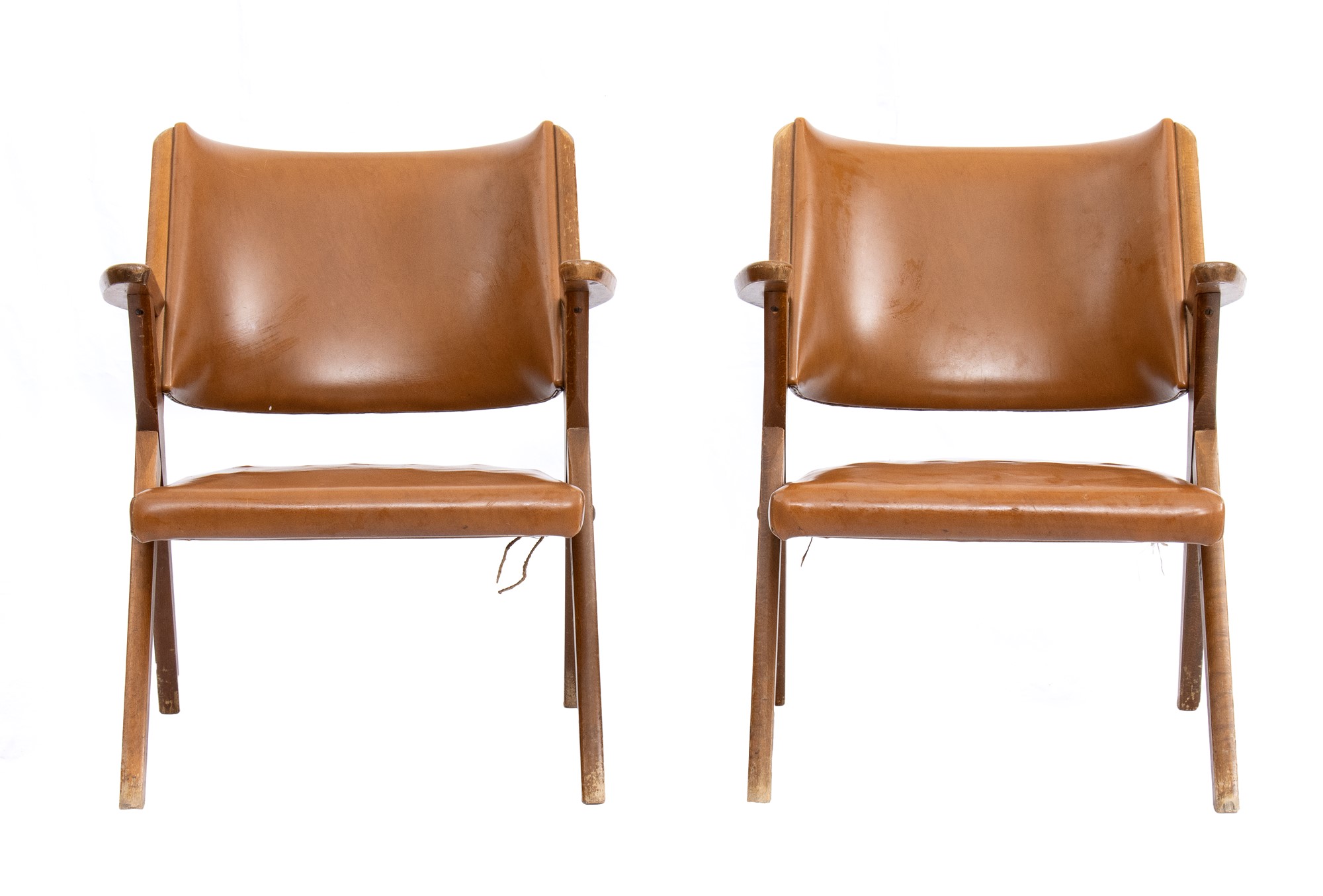 Dal Vera pair of armchairs with upholstered leather seats and backs - Image 4 of 17