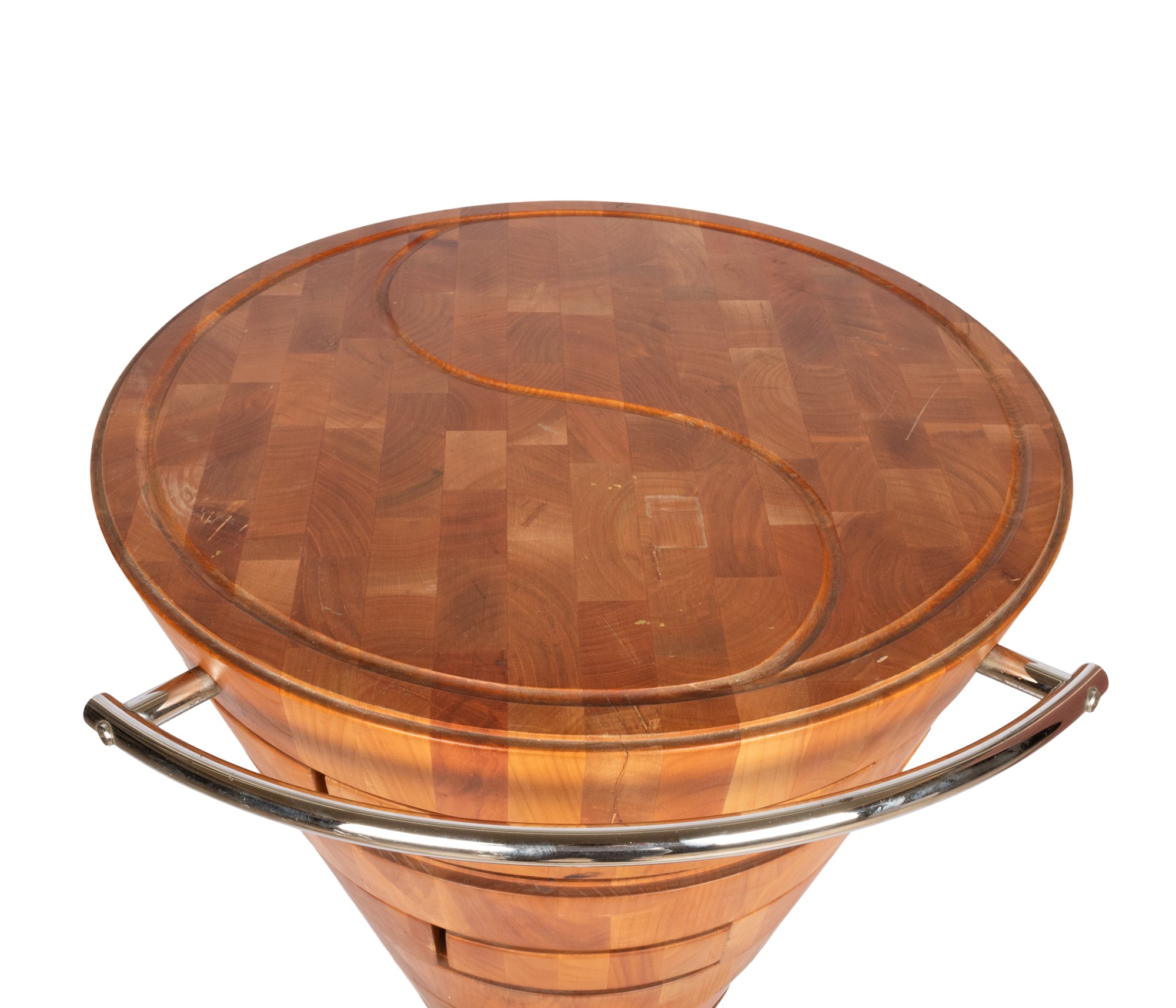 Wooden table with retractable drawers and steel base - Image 5 of 23