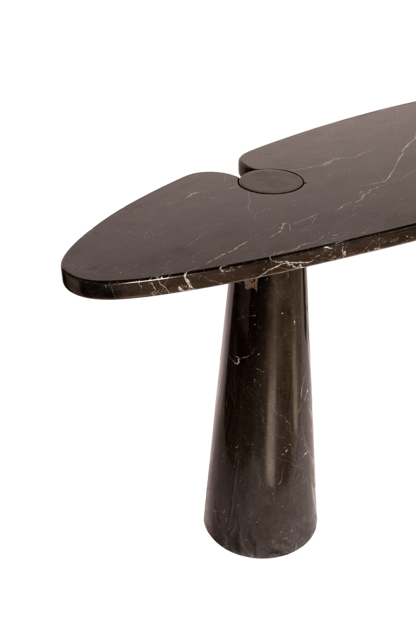 Angelo Mangiarotti Black marble console table by Marquina from the Eros series - Image 20 of 27