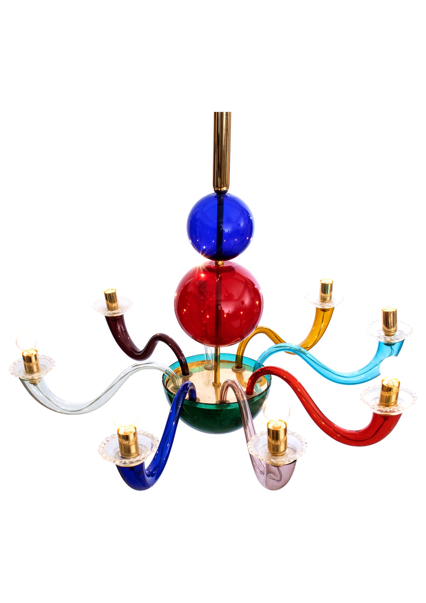 Gio Ponti Milano 1891-Milano 1979 Venini chandelier with 8 arms in hand-blown Murano glass - Image 6 of 11