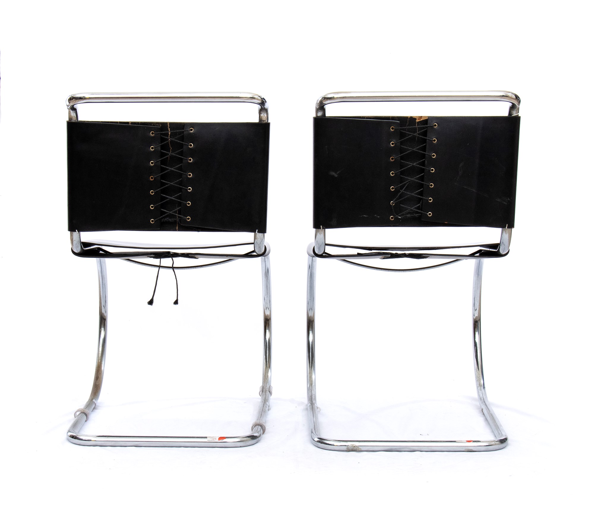2 chairs in black leather and steel designed by Mart Stam and Marcer Beuer - Image 12 of 19