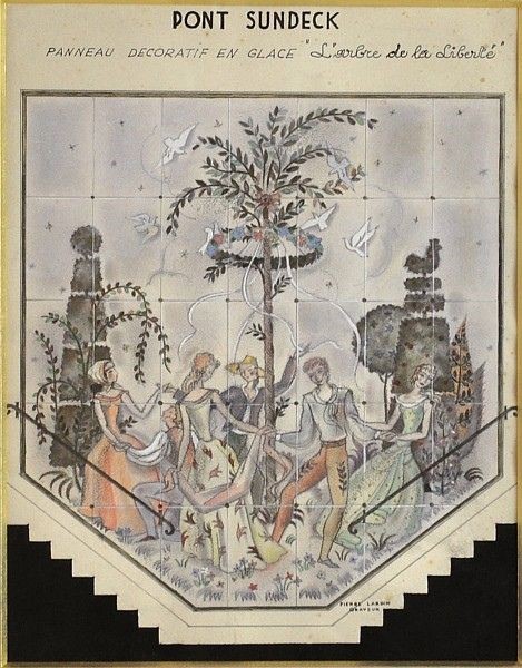 Pierre Lardin Parigi 1902-Parigi 1982 Tree of Liberty. Decorative mirror for the Sundeck bridge of t - Image 8 of 11
