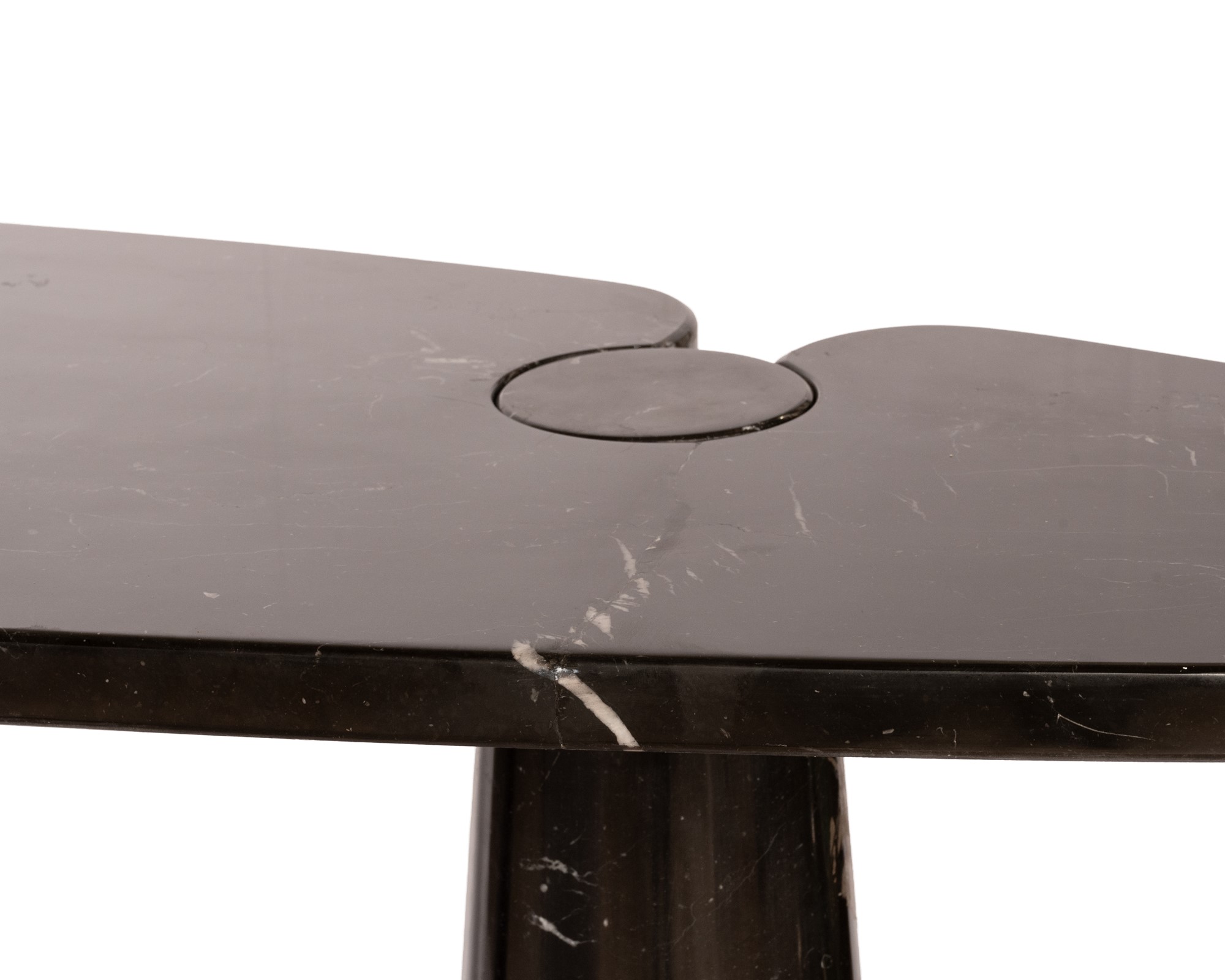 Angelo Mangiarotti Black marble console table by Marquina from the Eros series - Image 13 of 27