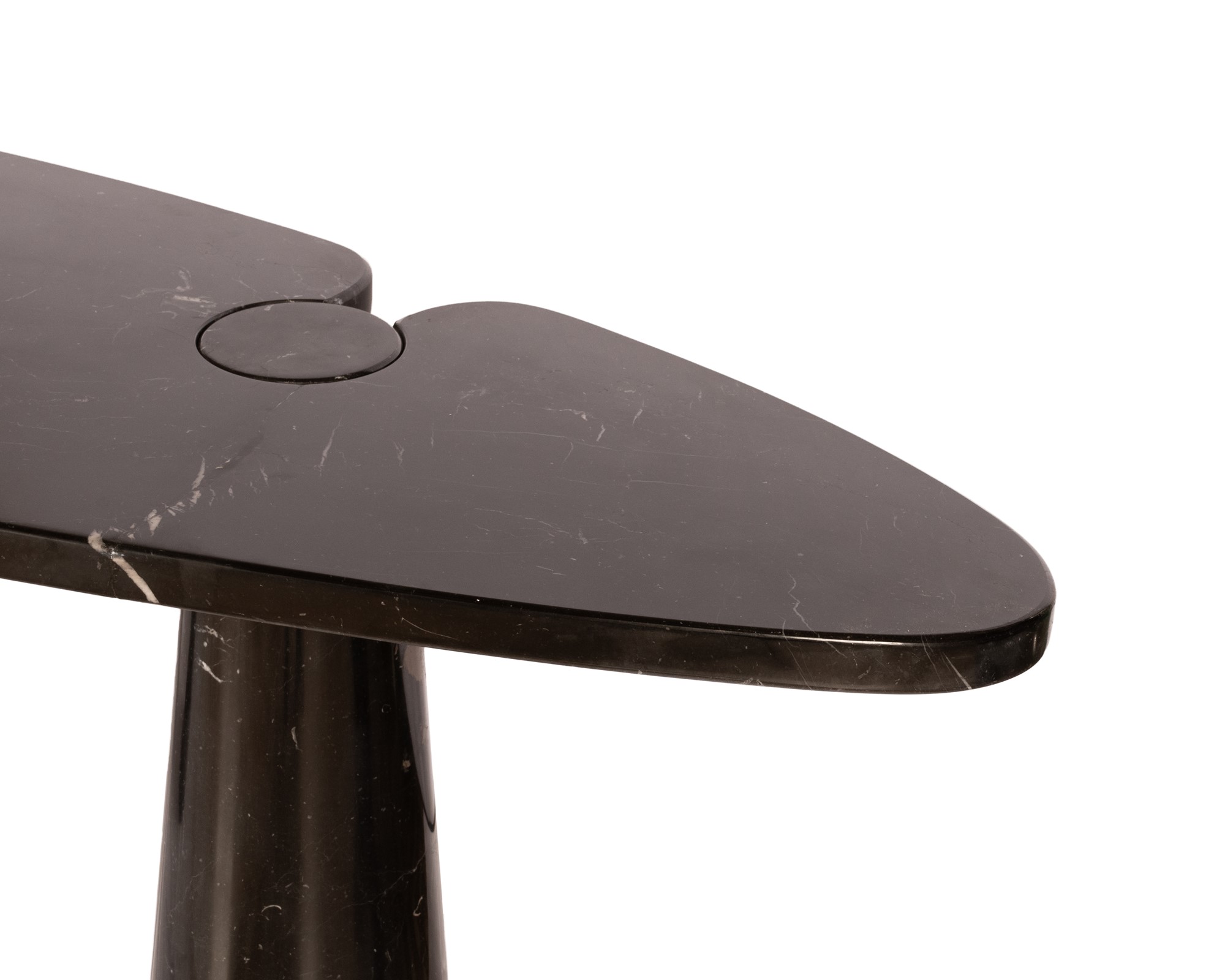 Angelo Mangiarotti Black marble console table by Marquina from the Eros series - Image 18 of 27