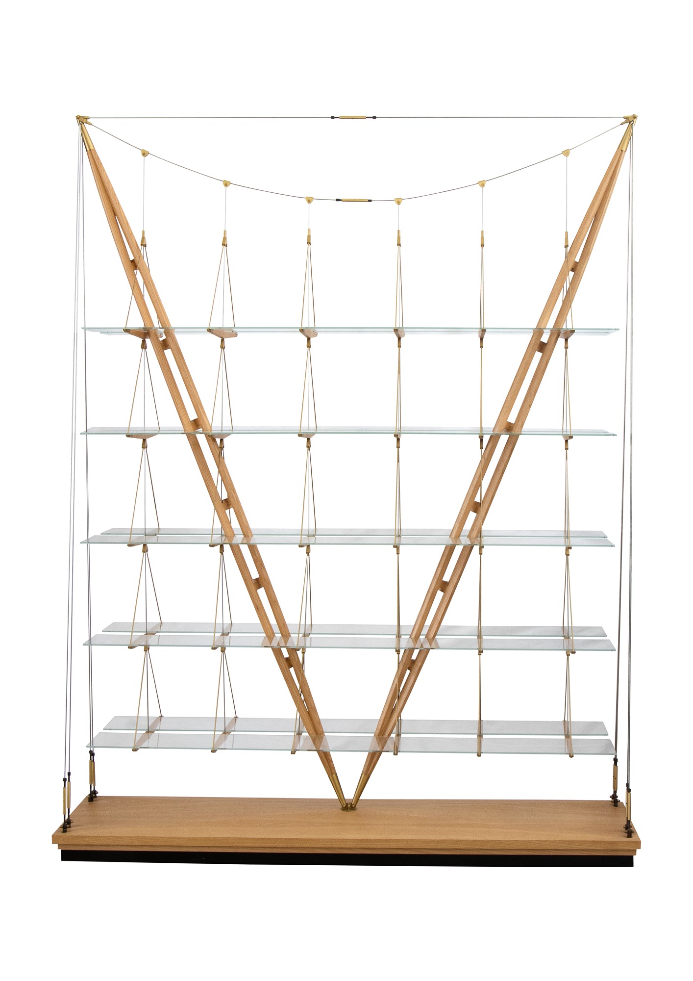 Franco Albini Robbiate 1905-Milano 1977 Veliero bookcase for Cassina made with uprights, stainless s - Image 2 of 19