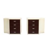 Guido Faleschini Pair of nightstands in white leather