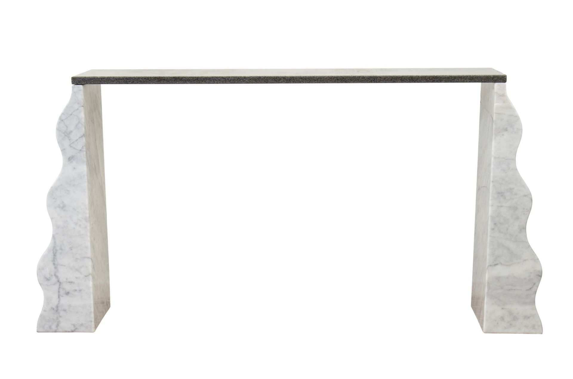 Ettore Sottsass Innsbruck 1917-Milano 2007 Console mod. Montenegro with marble bases and granite to - Bild 3 aus 15