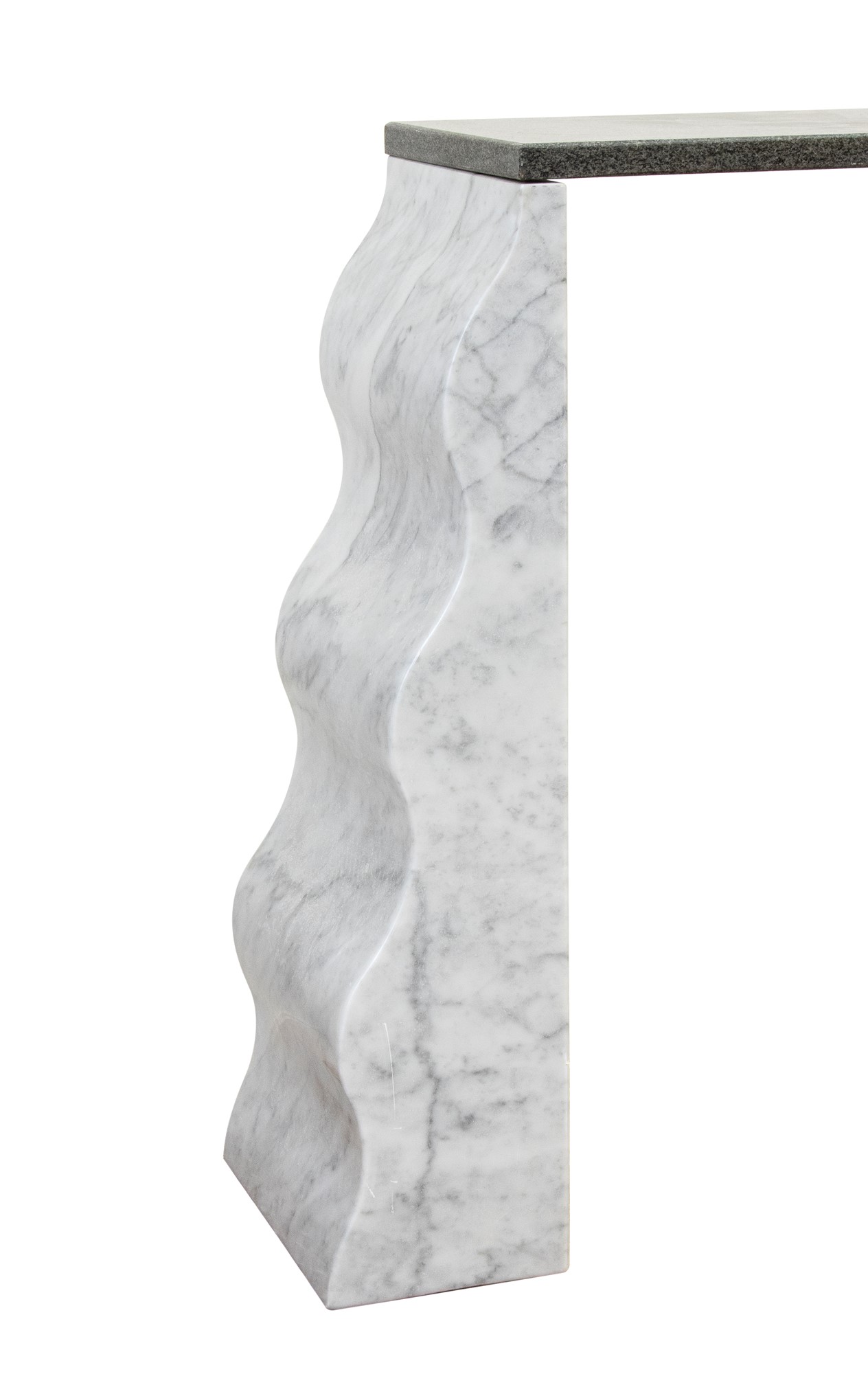 Ettore Sottsass Innsbruck 1917-Milano 2007 Console mod. Montenegro with marble bases and granite to - Image 8 of 15