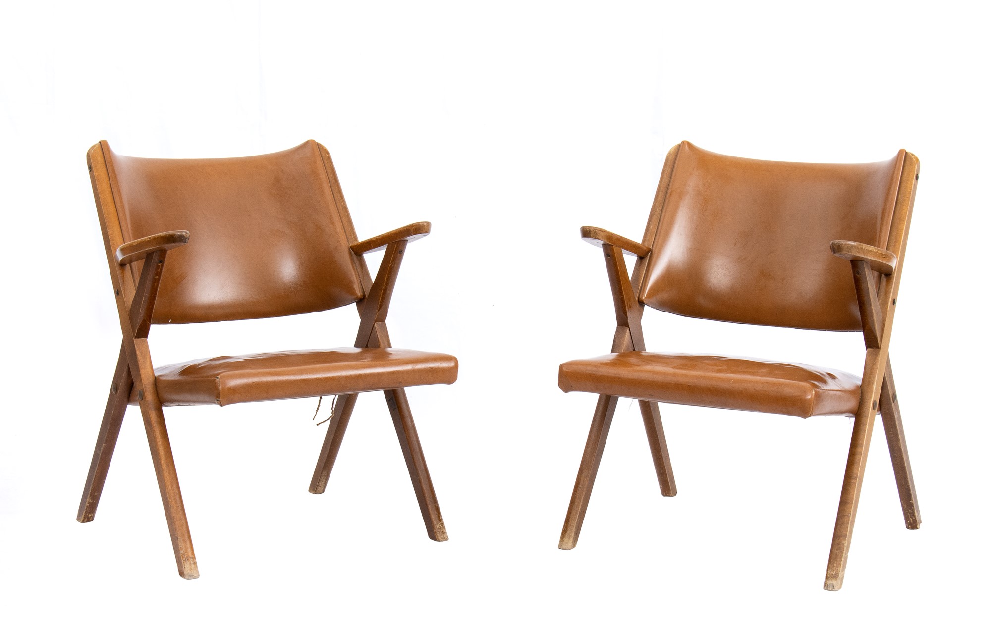 Dal Vera pair of armchairs with upholstered leather seats and backs - Image 2 of 17