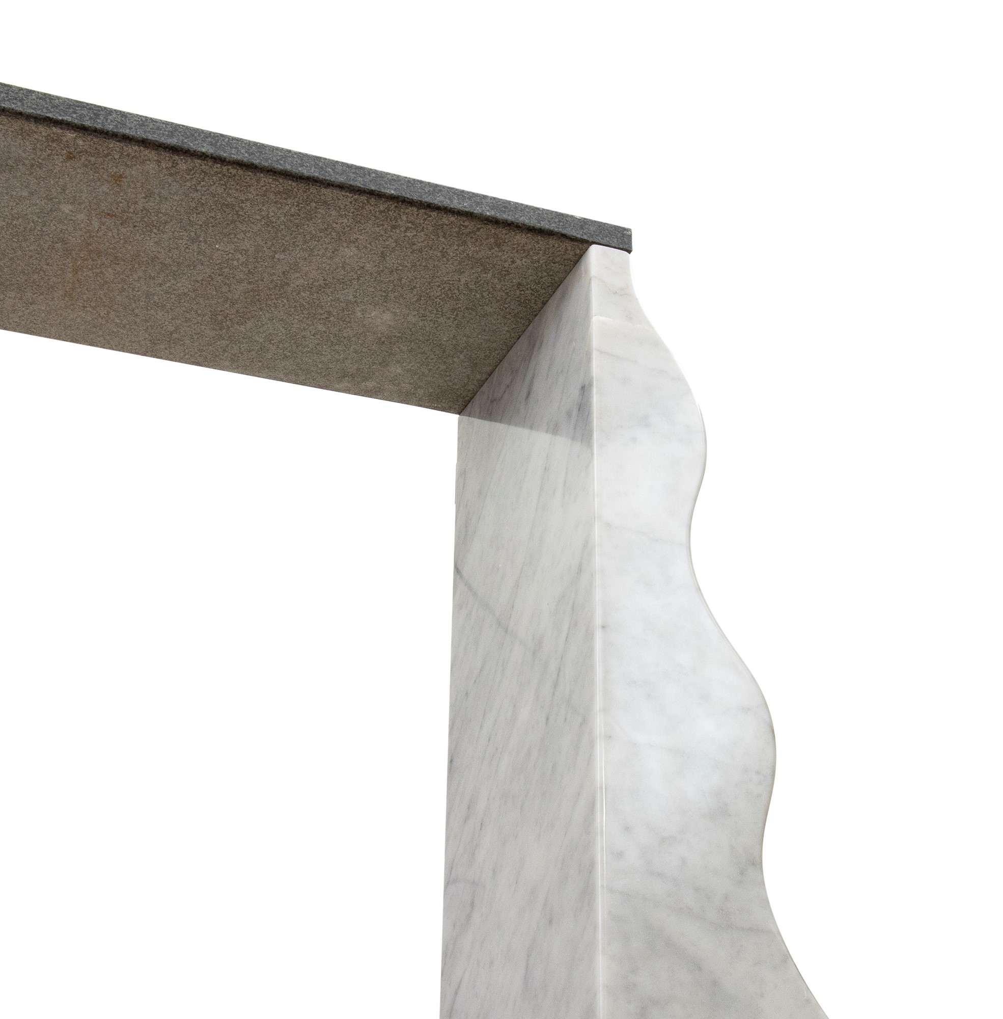 Ettore Sottsass Innsbruck 1917-Milano 2007 Console mod. Montenegro with marble bases and granite to - Image 15 of 15