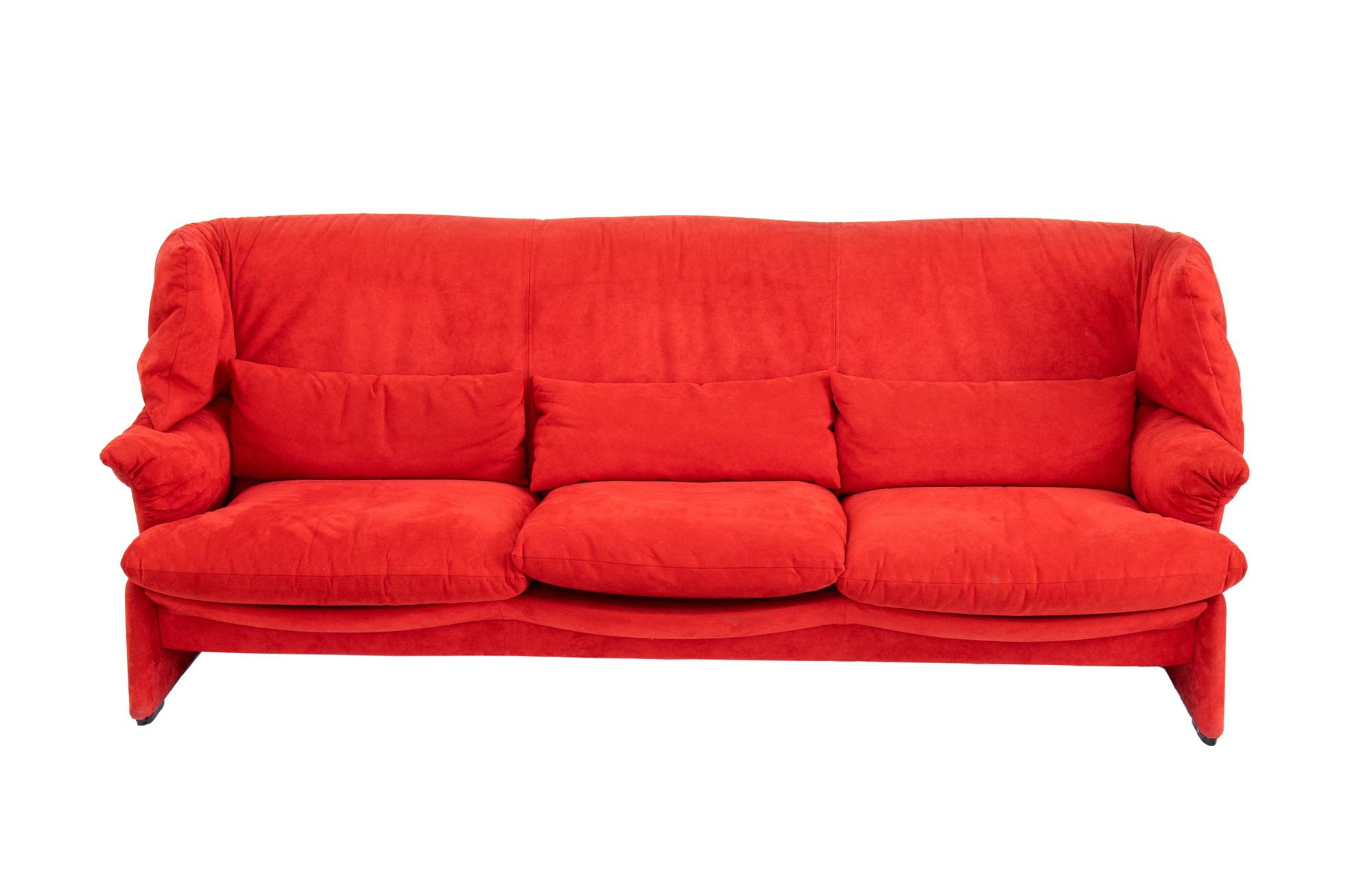 Vico Magistretti Milano 1920-Milano 2006 Portovenere three-seater sofa for Cassina in alcantara - Bild 7 aus 19