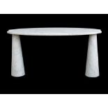 Angelo Mangiarotti Console with structure and top in white Carrara marble mod. Eros