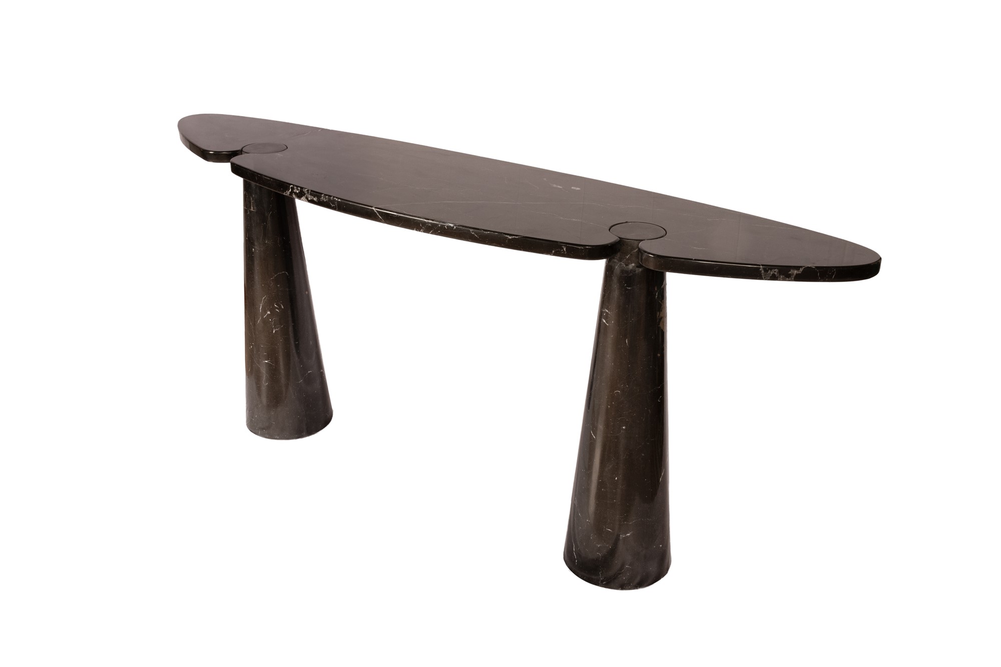 Angelo Mangiarotti Black marble console table by Marquina from the Eros series