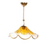 Ceiling lamp in transparent and amber glass