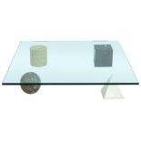 Massimo Vignelli Milano 1931-New York 2014 Metafora #1 coffee table in marble and glass
