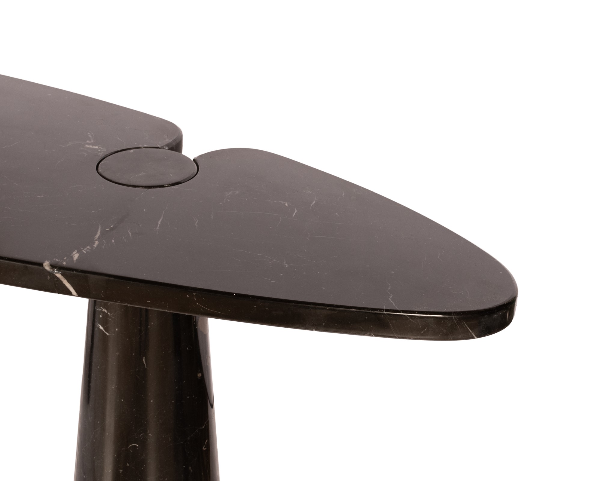 Angelo Mangiarotti Black marble console table by Marquina from the Eros series - Image 17 of 27