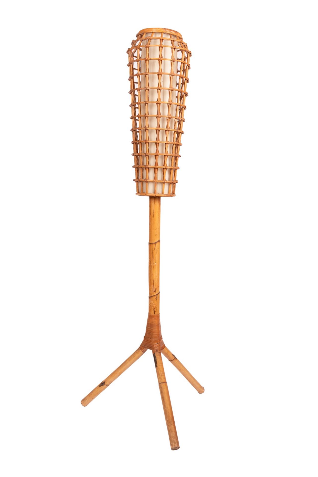 Franco Albini Robbiate 1905-Milano 1977 Mid-Century Italian Rattan and Bamboo Floor Lamp in the styl - Image 5 of 8