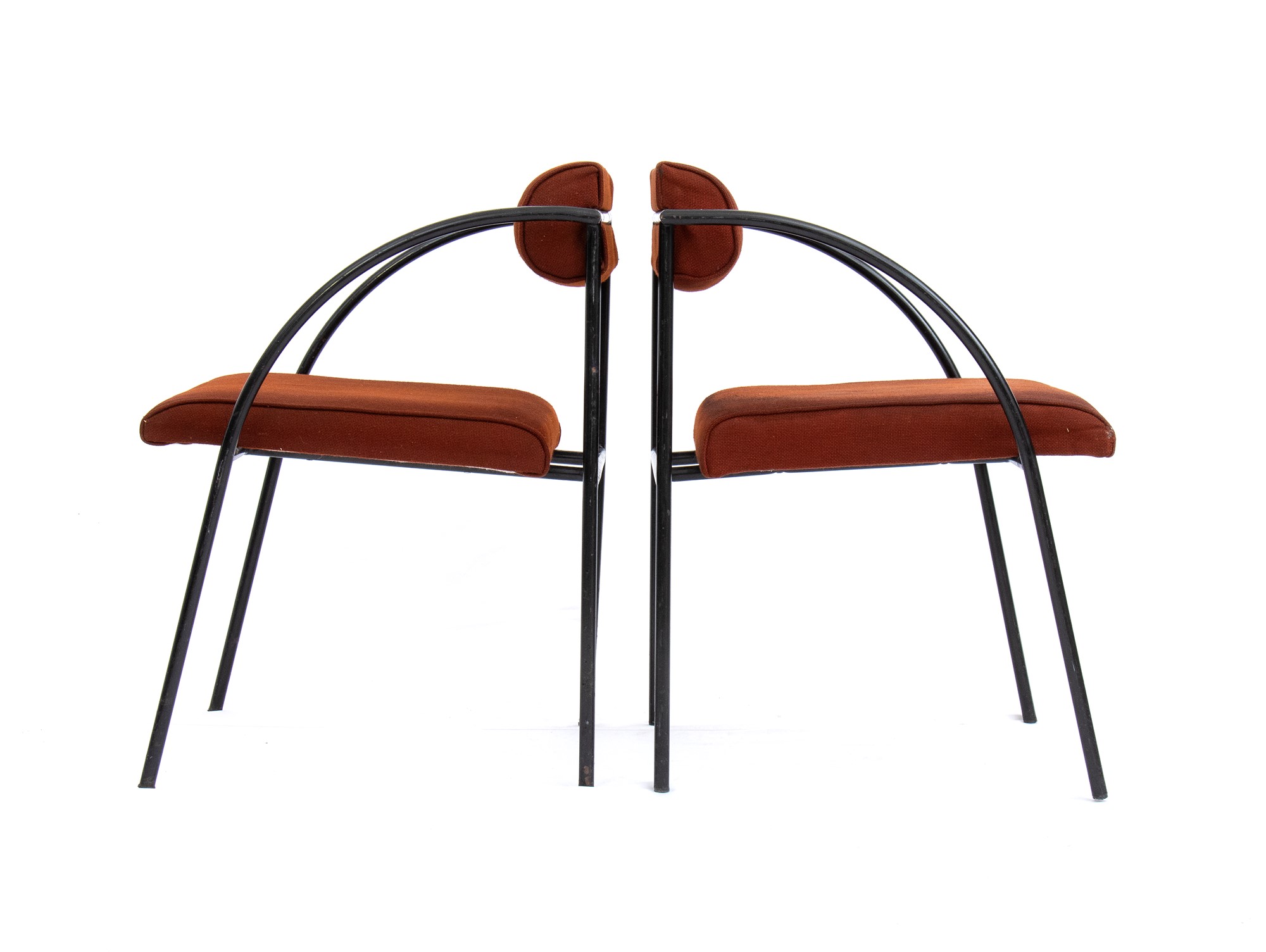 Rodney Kinsman Londra 1943 Set of two Wien chairs with round metal structure and curved armrests - Image 11 of 15