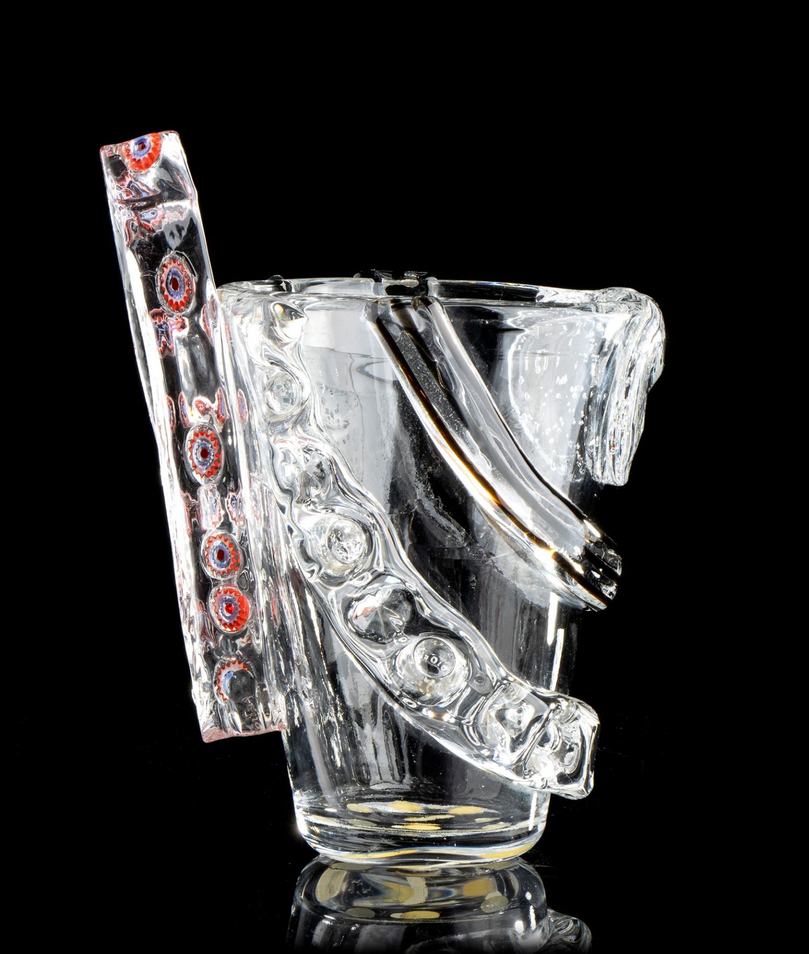 Large vase in Murano blown glass and murrine on the handle - Bild 2 aus 7