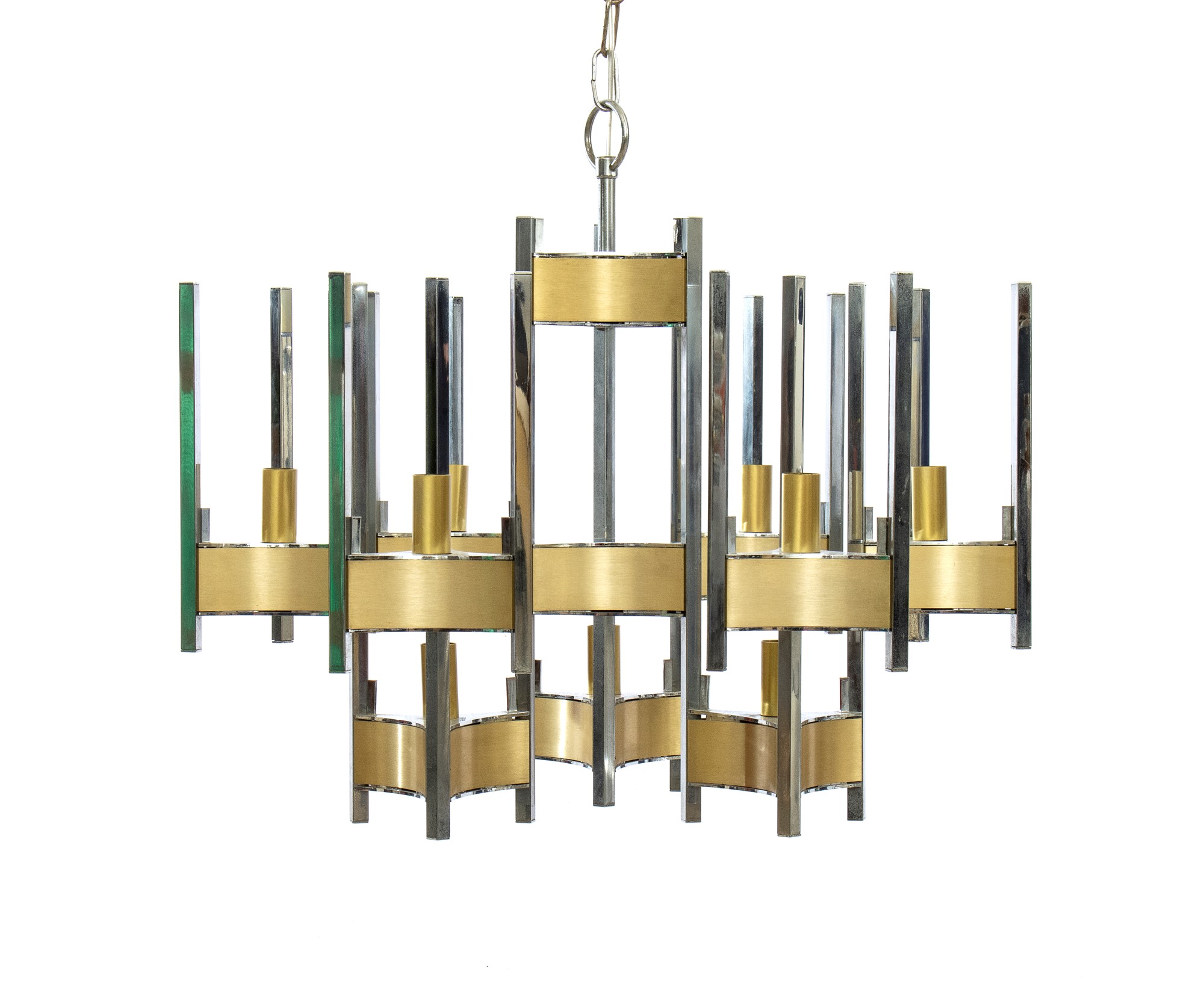 Gaetano Sciolari 1927-1994 Hurricane 9 light chandelier by Gaetano Sciolari. Structure in chrome an - Image 4 of 11