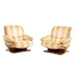 Europoltrona armchairs with wooden frame and fabric cover