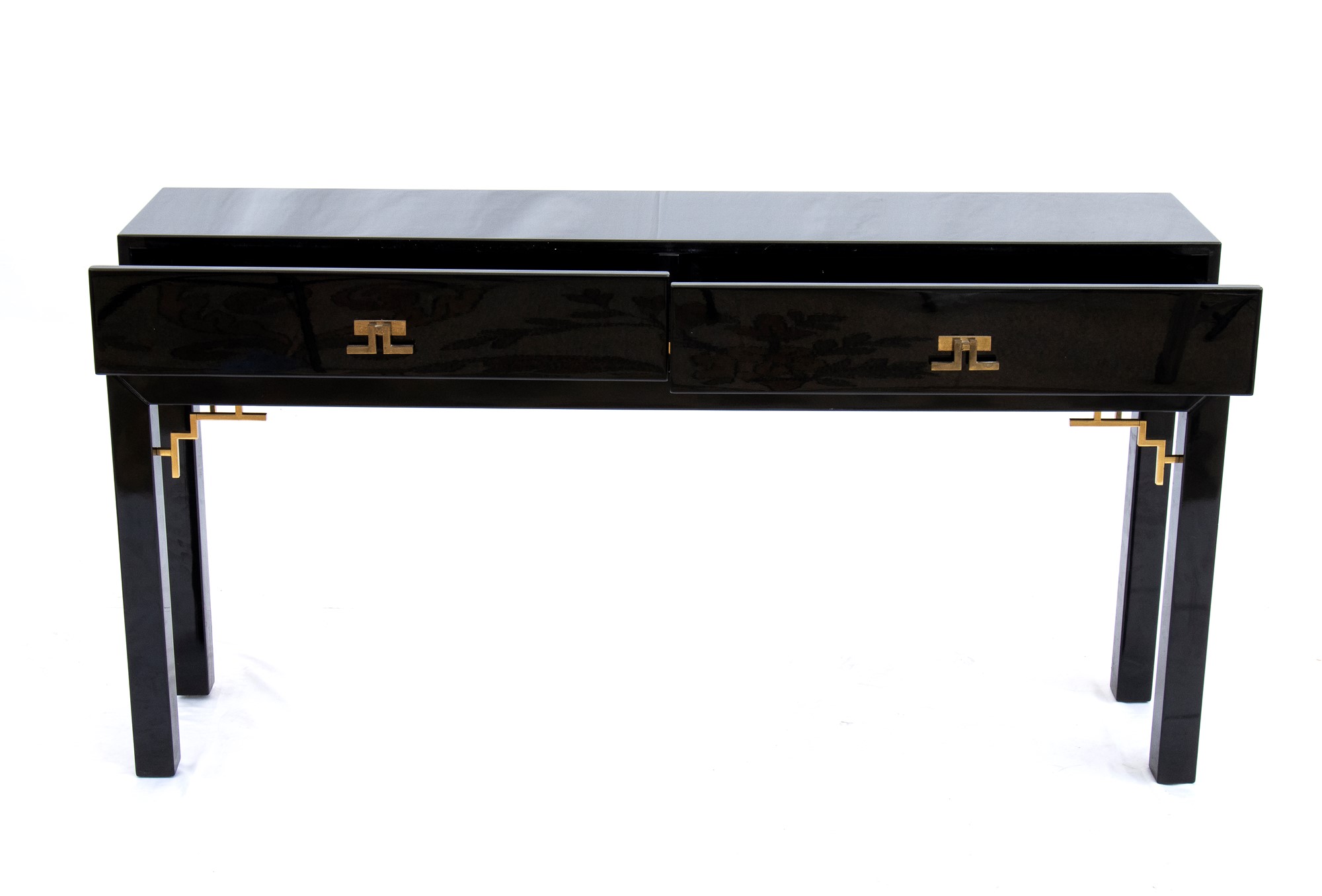 Console in lacquered wood and brass with two drawers at the front - Bild 4 aus 19