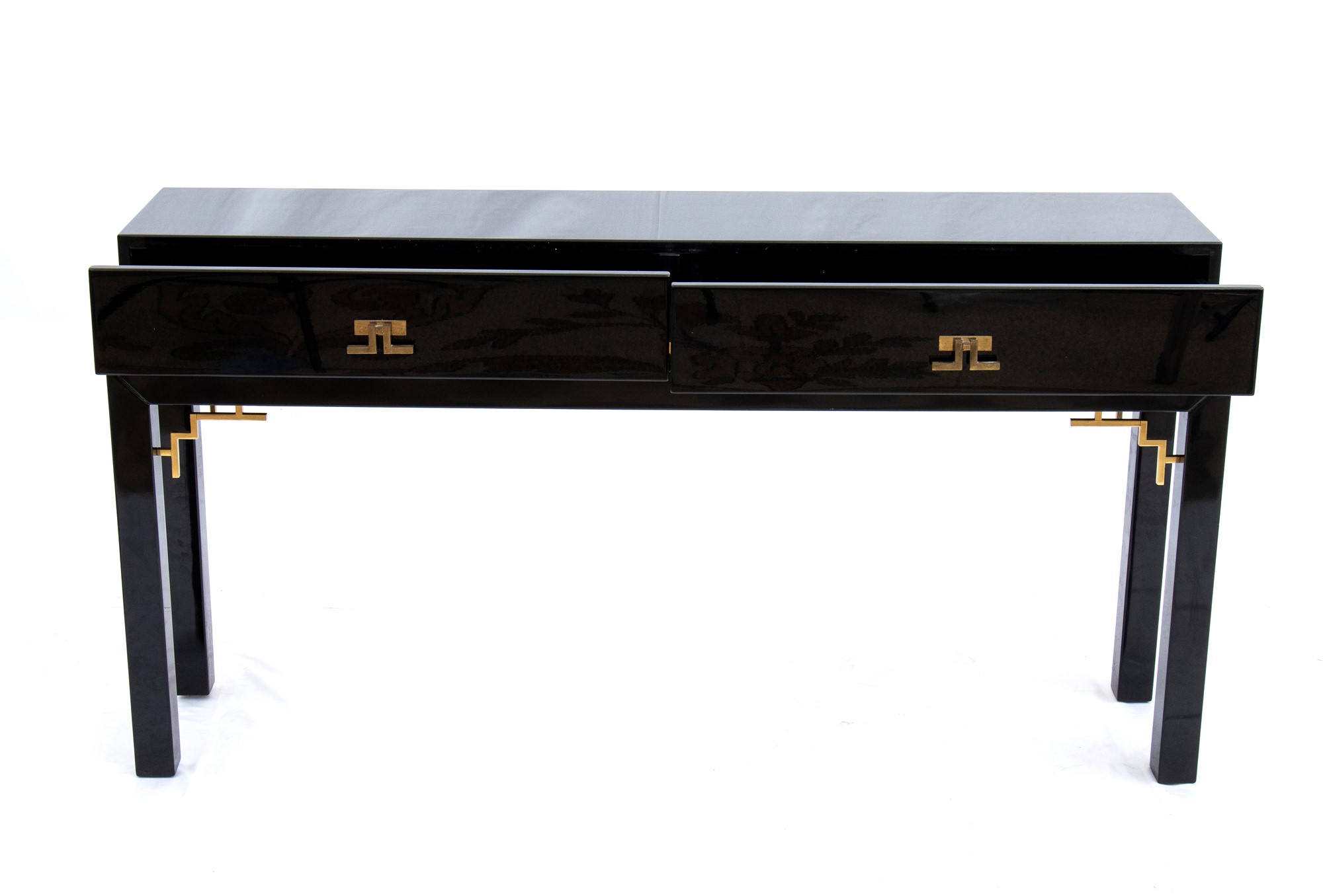 Console in lacquered wood and brass with two drawers at the front - Bild 5 aus 19