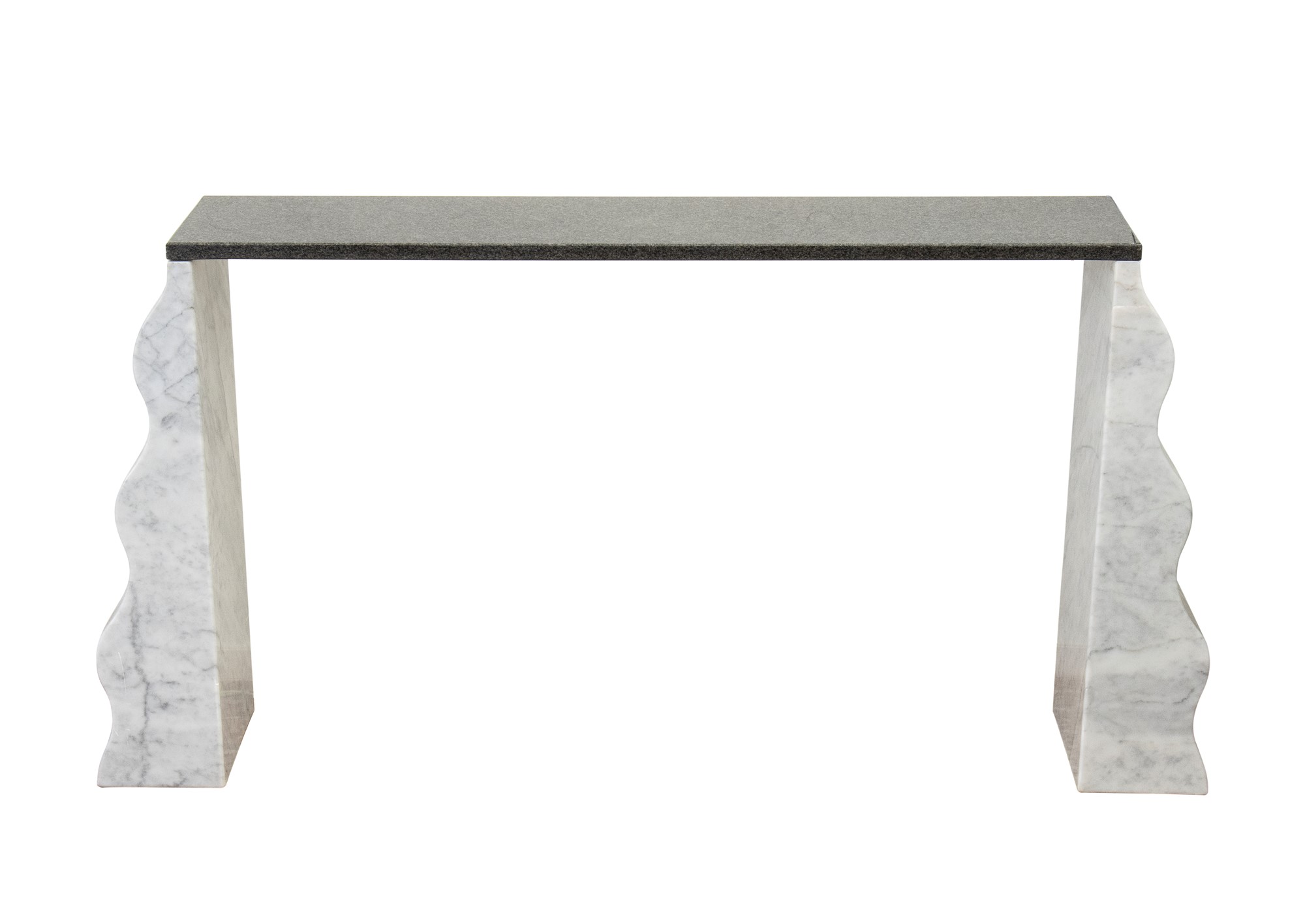 Ettore Sottsass Innsbruck 1917-Milano 2007 Console mod. Montenegro with marble bases and granite to - Bild 4 aus 15