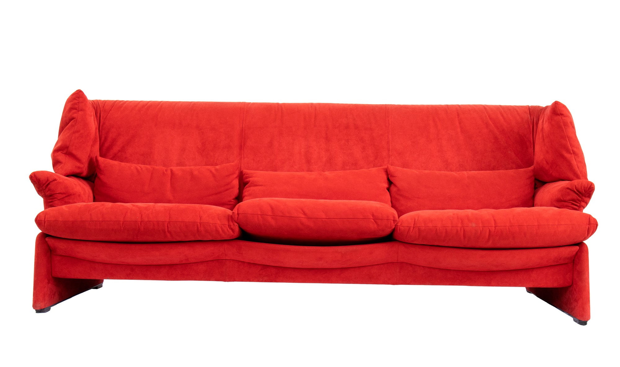 Vico Magistretti Milano 1920-Milano 2006 Portovenere three-seater sofa for Cassina in alcantara - Image 3 of 19