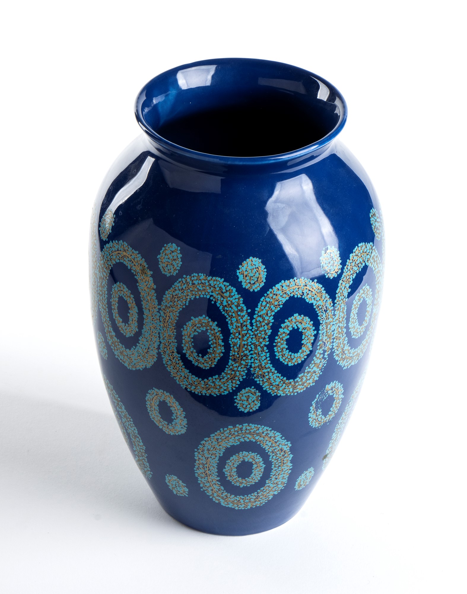 Blue ceramic vase with special celestial decorations and gold highlights - Image 5 of 11