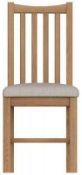 RRP £220 Boxed Like New Monelli Upholstered Dining Chair In Oak