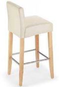 RRP £150 Like New Unboxed Fabric Upholstered Barstool In Cream