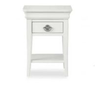 RRP £210 Like New Wooden 1 Drawer Side Table In Cream