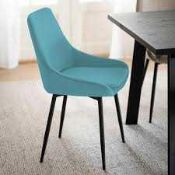RRP £155 Boxed Like New Valera Upholstered Dining Chair, Turquoise