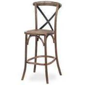 RRP £160 Like New Wooden Finish Cross Back Bar Stool