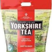 RRP £160 Assorted Lot To Contain- Yorkshire Tea 1040 Bags Bbe-4.25