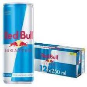 * RRP £125 X10 Cases Of 12 250Ml Red Bull Sugar Free Drink Bbe-11.22