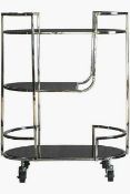 RRP £350 Boxed Like New Mojito Drinks Trolley In Silver (S) (Condition Reports Available On