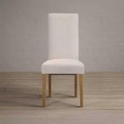 RRP £130 Like New Unboxed Fabric Upholstered Wooden Dining Chair In Cream (Condition Reports