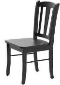 RRP £180 Like New Wicker Style Slat Back Dining Chair In Black X1 Only (Condition Reports