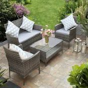 RRP £1200 - Pallet Containing Sectional Garden Rattan Set With Cushions