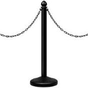 RRP £3500 - 5 X Pallets Containing Black Plastic Stanchions With Chain