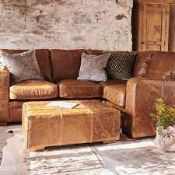 RRP £950 - Pallet Containing Leather Corner Sofa With Cushions