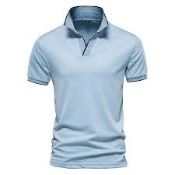 RRP £145 - 12 X Brand New Mens Polo Shirts In Blue And Grey (Various Sizes)