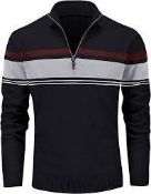 RRP £225 - 10 X Brand New Mens Striped 1/4 Zips Various Sizes