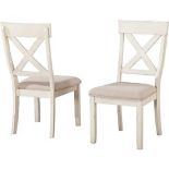 RRP £280 Like New White Cross Back Cushioned Dining Chair